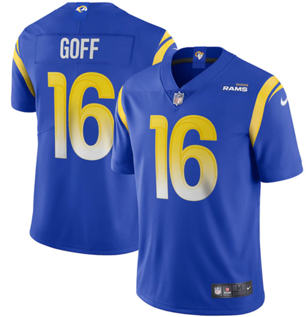 Men's Los Angeles Rams #16 Jared Goff 2020 Royal Vapor Limited Stitched Jersey